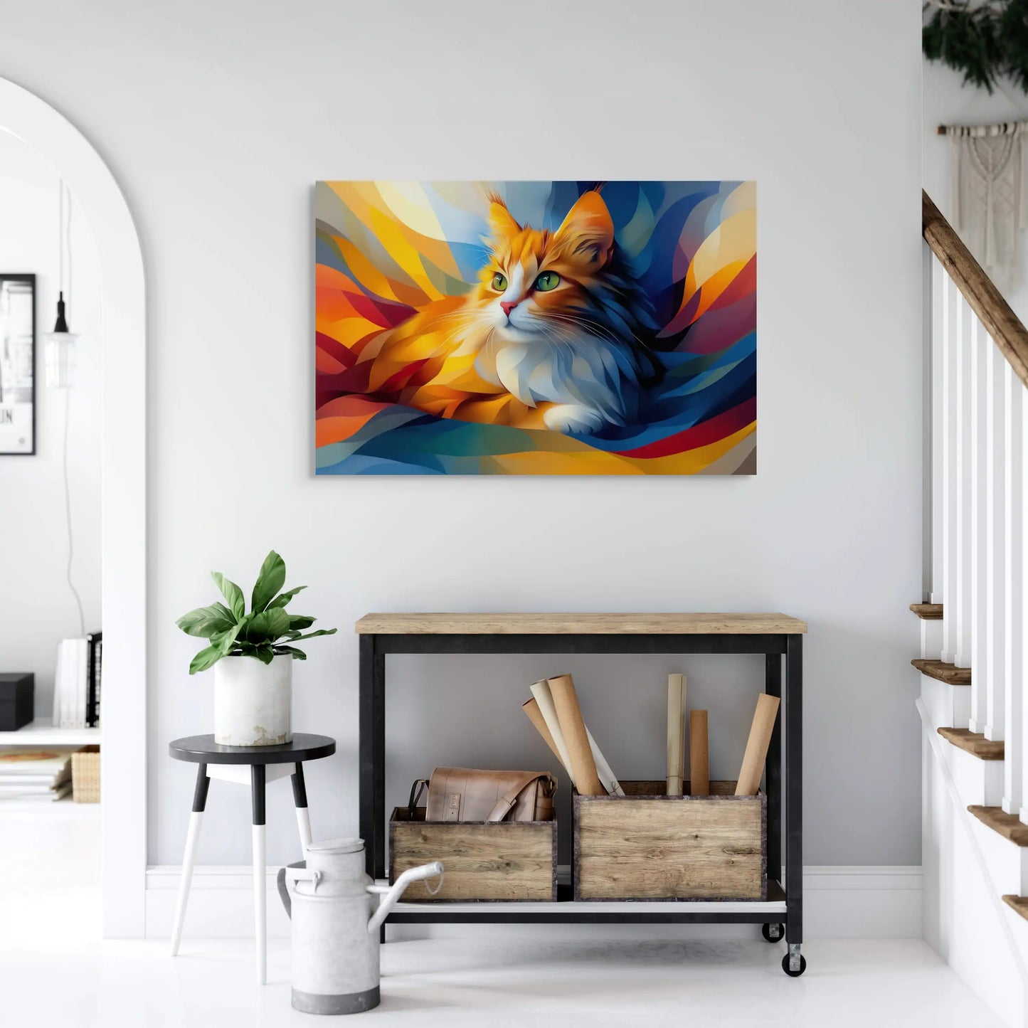 Peinture Chat Roux - Symphonie de Couleurs Affiches, reproductions et œuvres graphiques Art Virtuoso