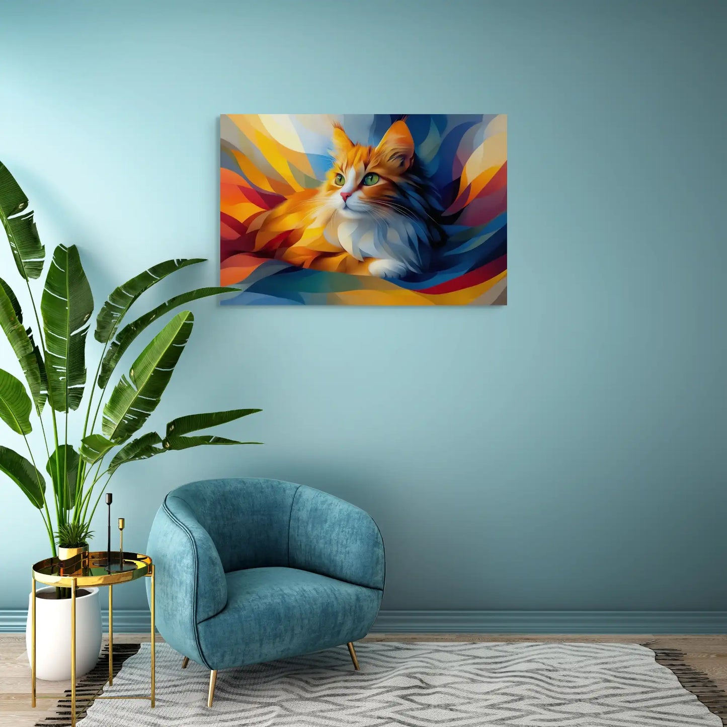 Peinture Chat Roux - Symphonie de Couleurs Affiches, reproductions et œuvres graphiques Art Virtuoso