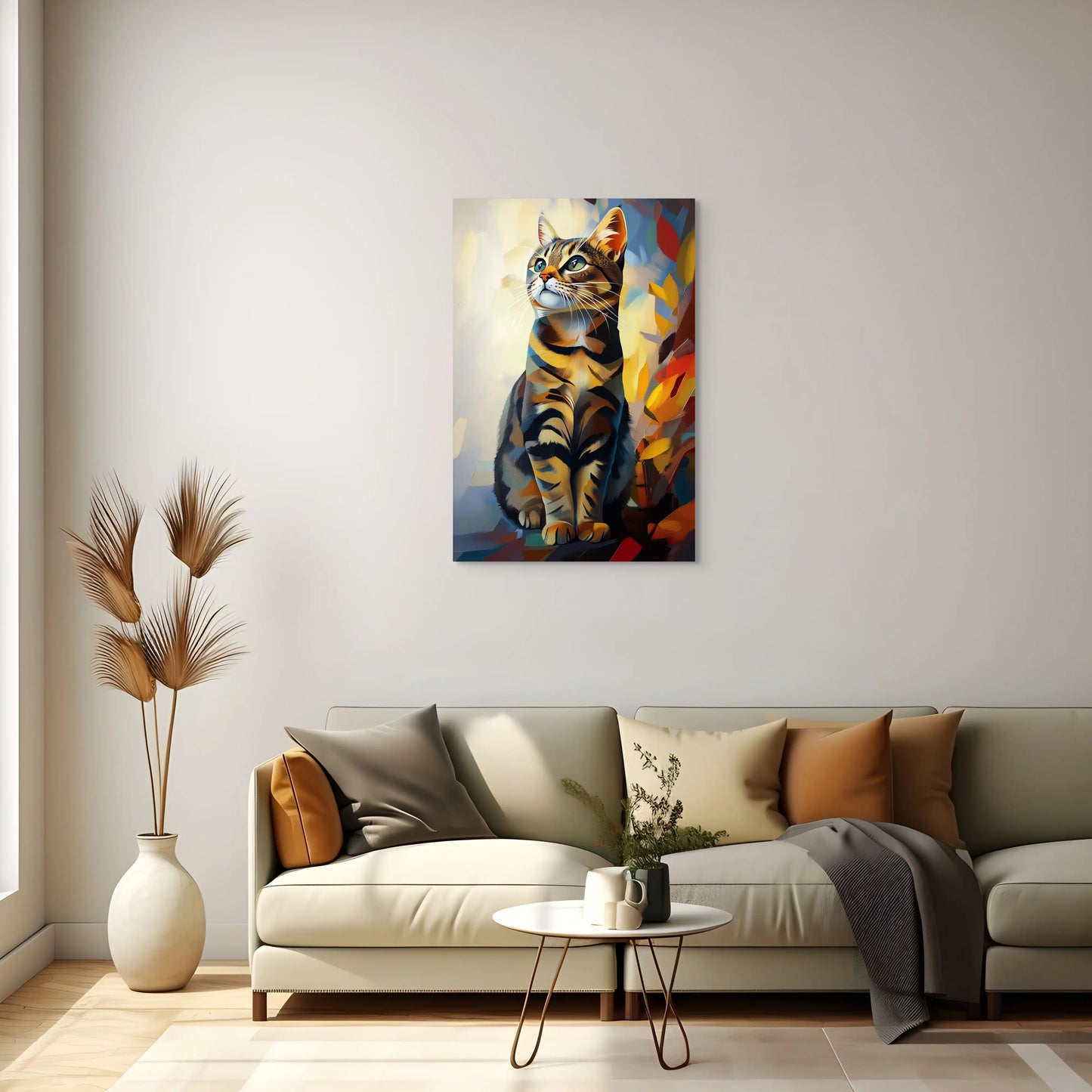 Peinture Chat Tigré - Majesté Automnale Affiches, reproductions et œuvres graphiques Art Virtuoso