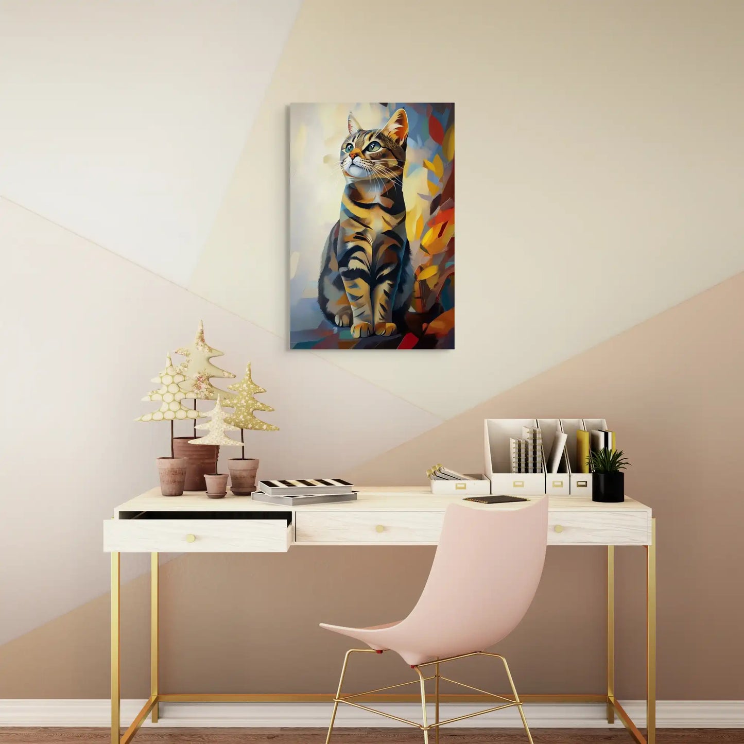 Peinture Chat Tigré - Majesté Automnale Affiches, reproductions et œuvres graphiques Art Virtuoso