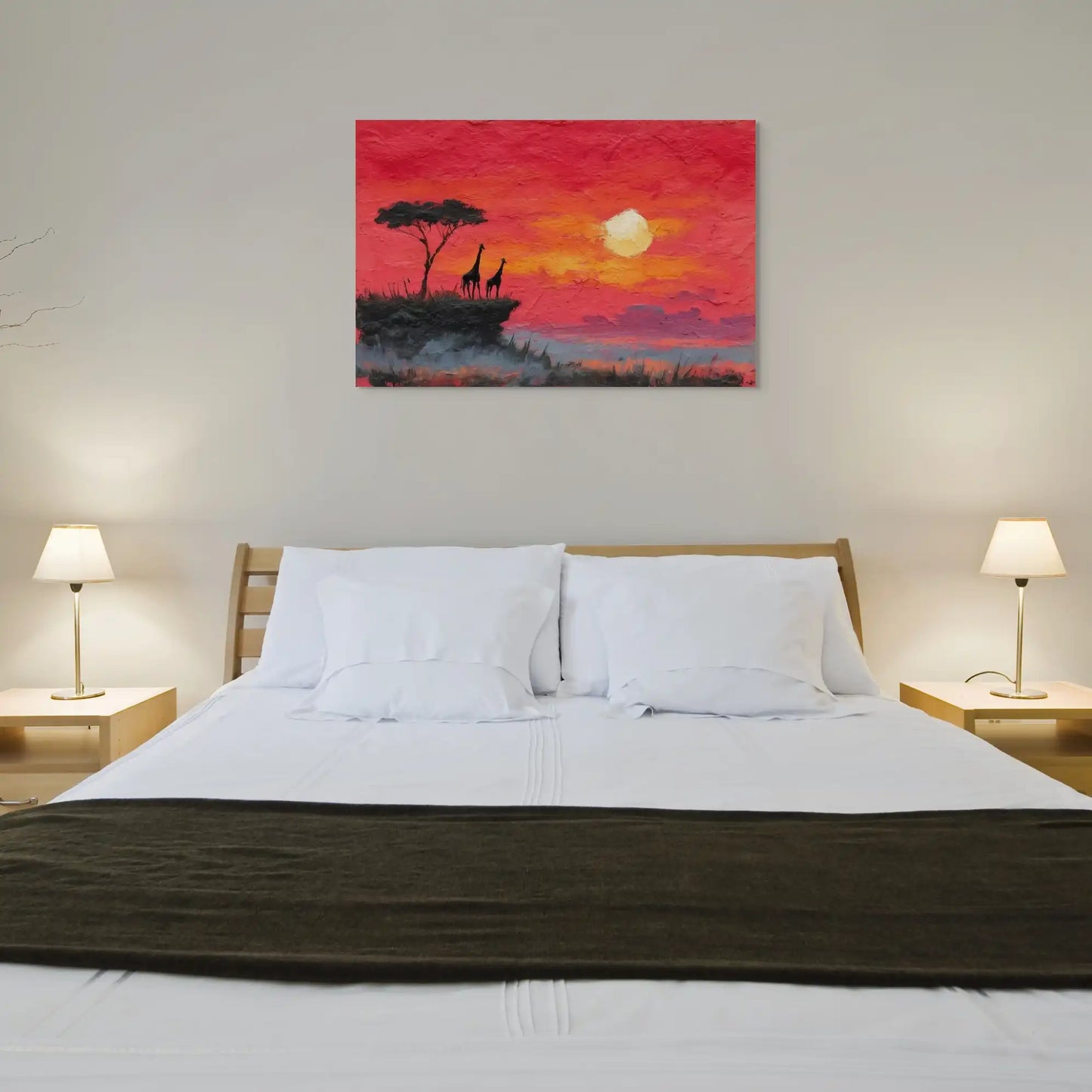 Peinture Coucher de Soleil - Savane