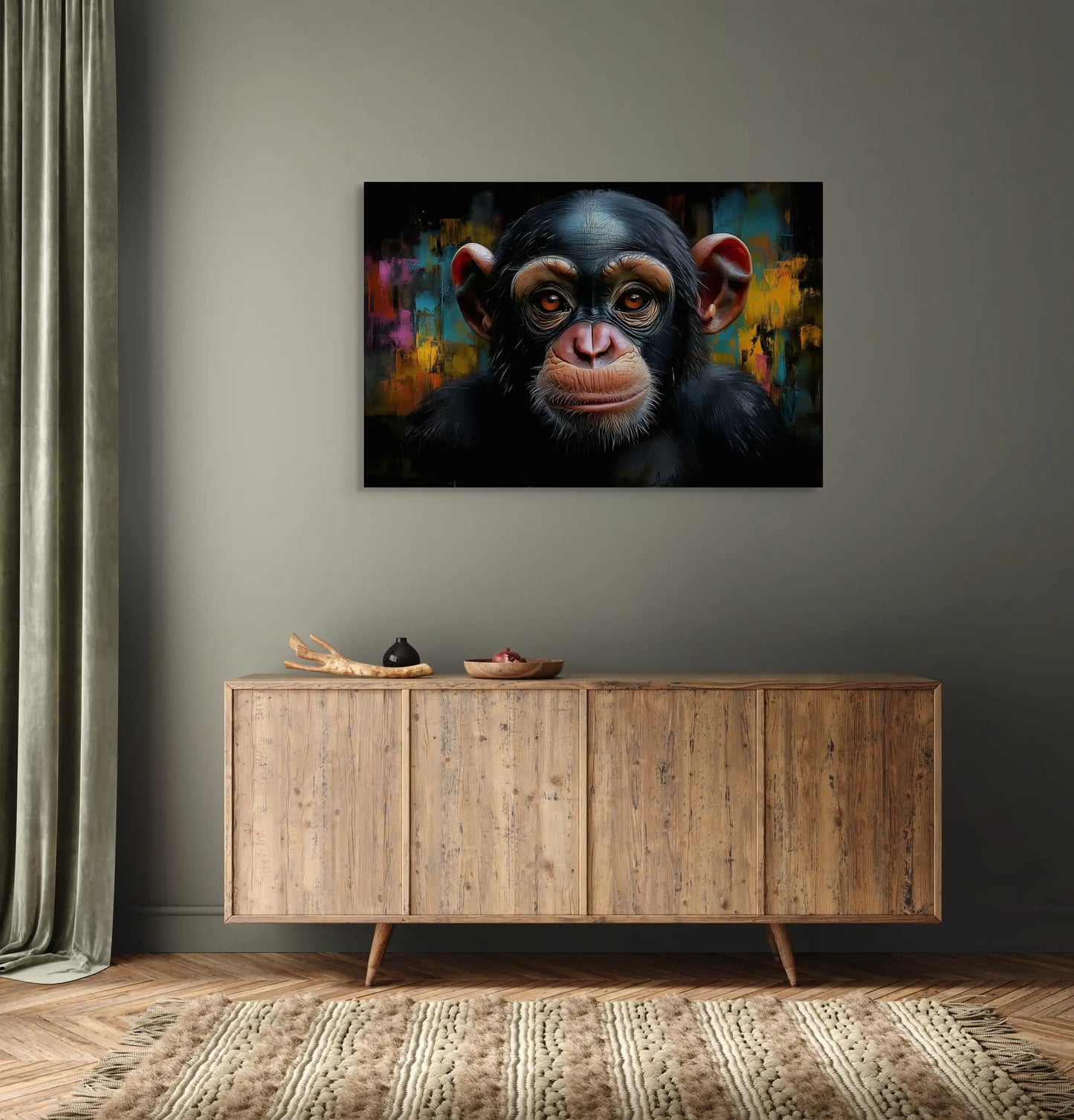 Tableau Peinture de Singe - Esprit Sauvage Affiches, reproductions et œuvres graphiques Art Virtuoso