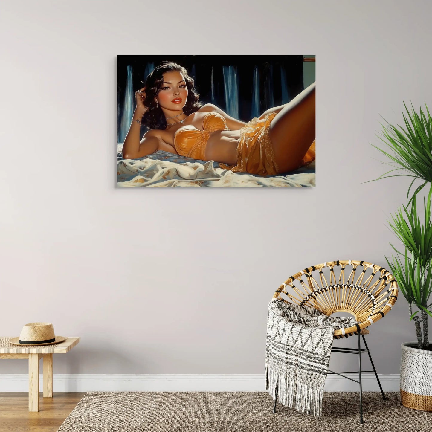 Peinture Femme Allongée - Élégance de la Diva Affiches, reproductions et œuvres graphiques Art Virtuoso