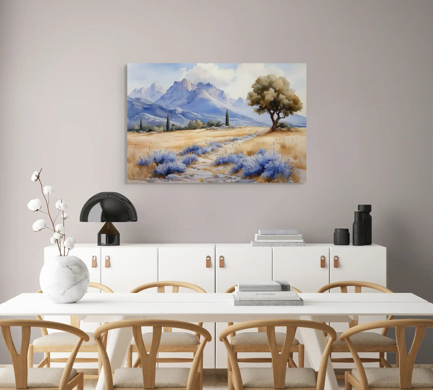 Peinture Sur La Nature - Chêne Solitaire Affiches, reproductions et œuvres graphiques Art Virtuoso