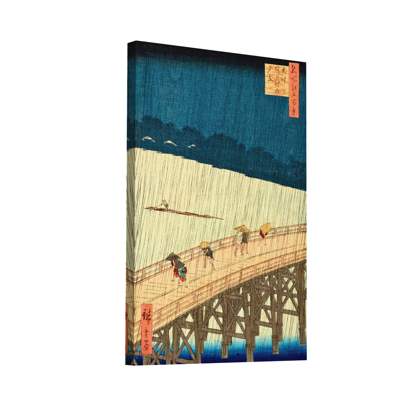 Product Hero 3D WebP Tableau Ando Hiroshige - Pluie d orage sur le pont Ohashi a Atake - Art Virtuoso