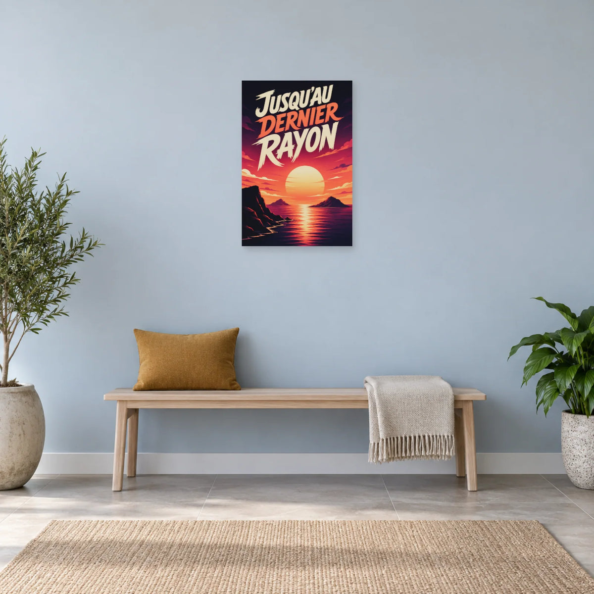 Affiche coucher de soleil – Jusqu’au dernier rayon dans une entrée ou un couloir - Art Virtuoso