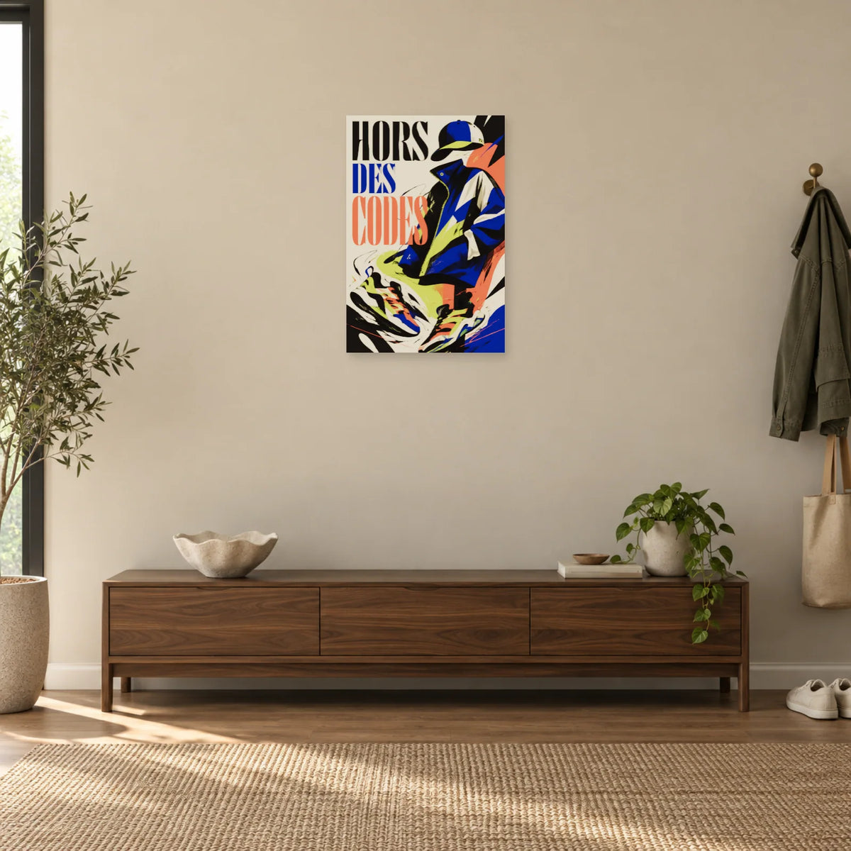 Affiche streetwear – Hors des codes dans une entrée ou un couloir - Art Virtuoso
