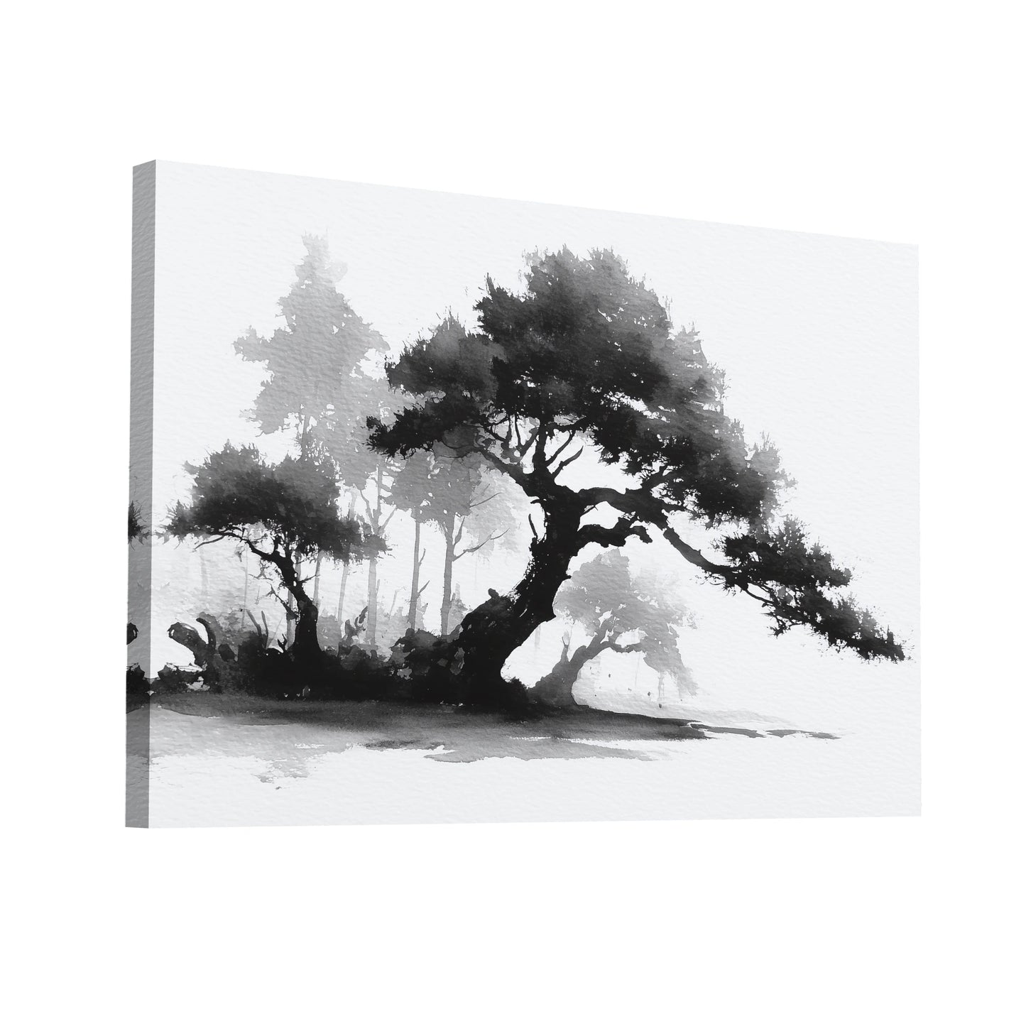 Product Hero 3D WebP Sumi e Forêt de Pins – Stabilité ancestrale et souffle du temps - Art Virtuoso