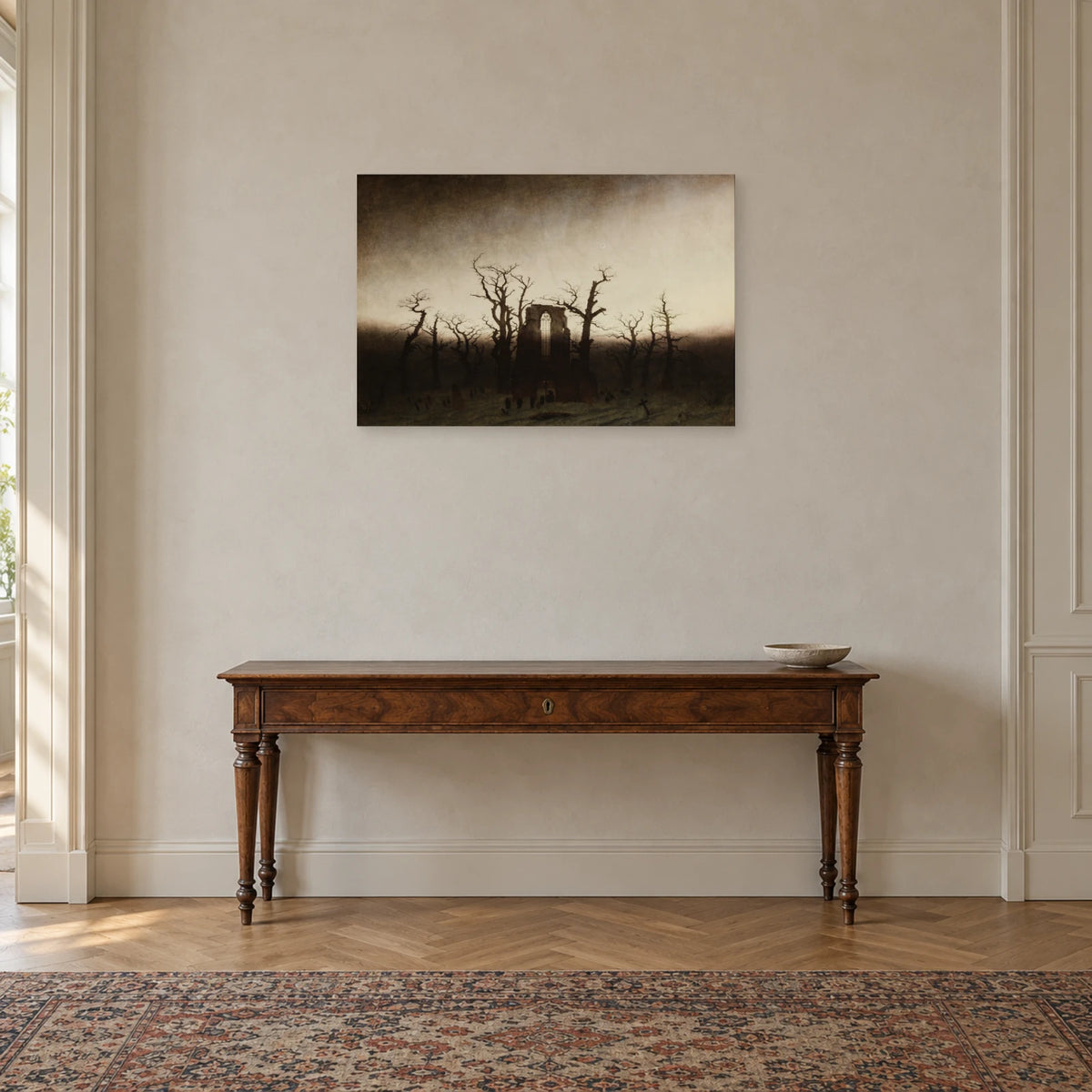 Tableau L’Abbaye dans une forêt de chênes de Friedrich dans une entrée ou un couloir - Art Virtuoso