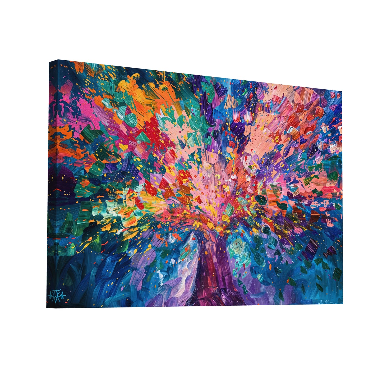 Product Hero 3D WebP Tableau Abstrait Arbre de Vie - Création de la Couleur - Art Virtuoso