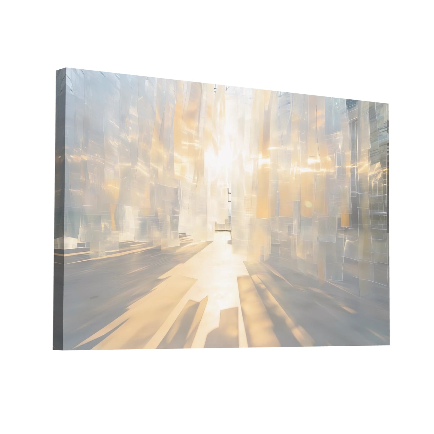 Product Hero 3D WebP Tableau Abstrait Blanc Contemporain - Art Virtuoso