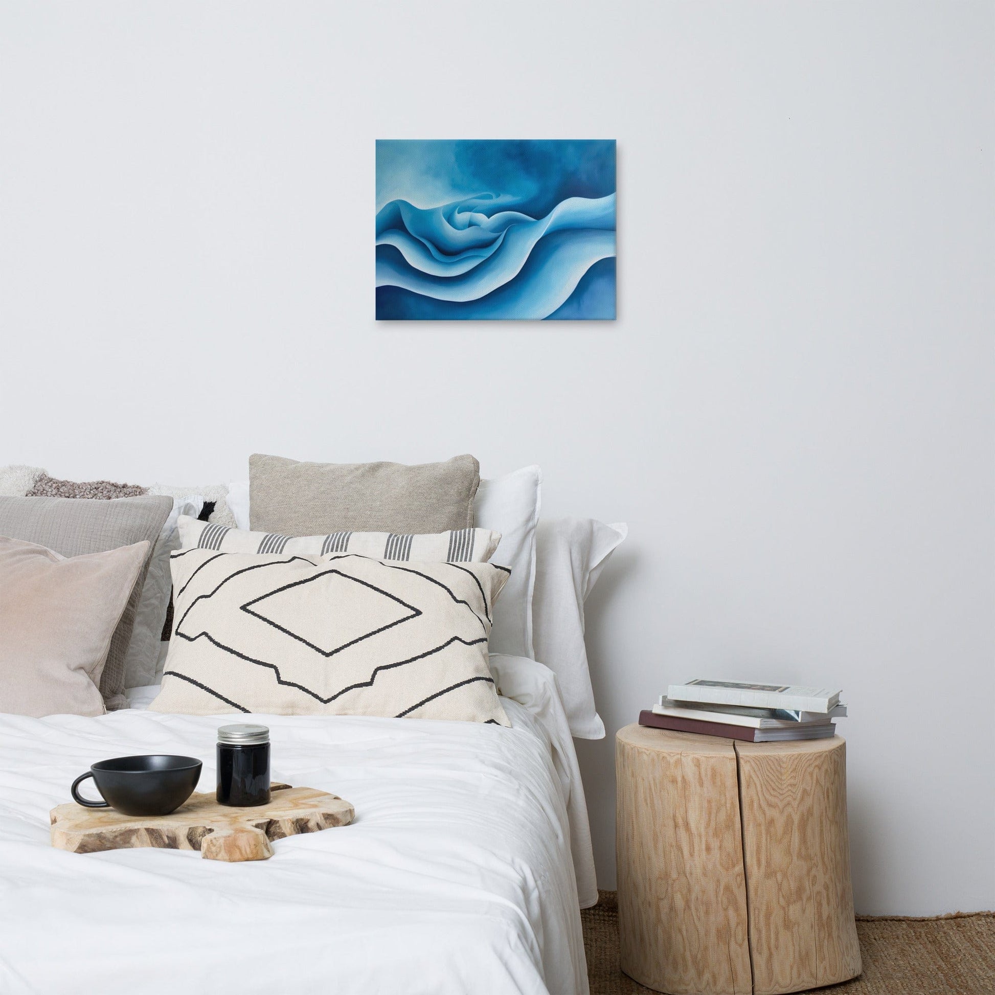 Tableau Abstrait Bleu - Oasis de Tranquillité  Art Virtuoso