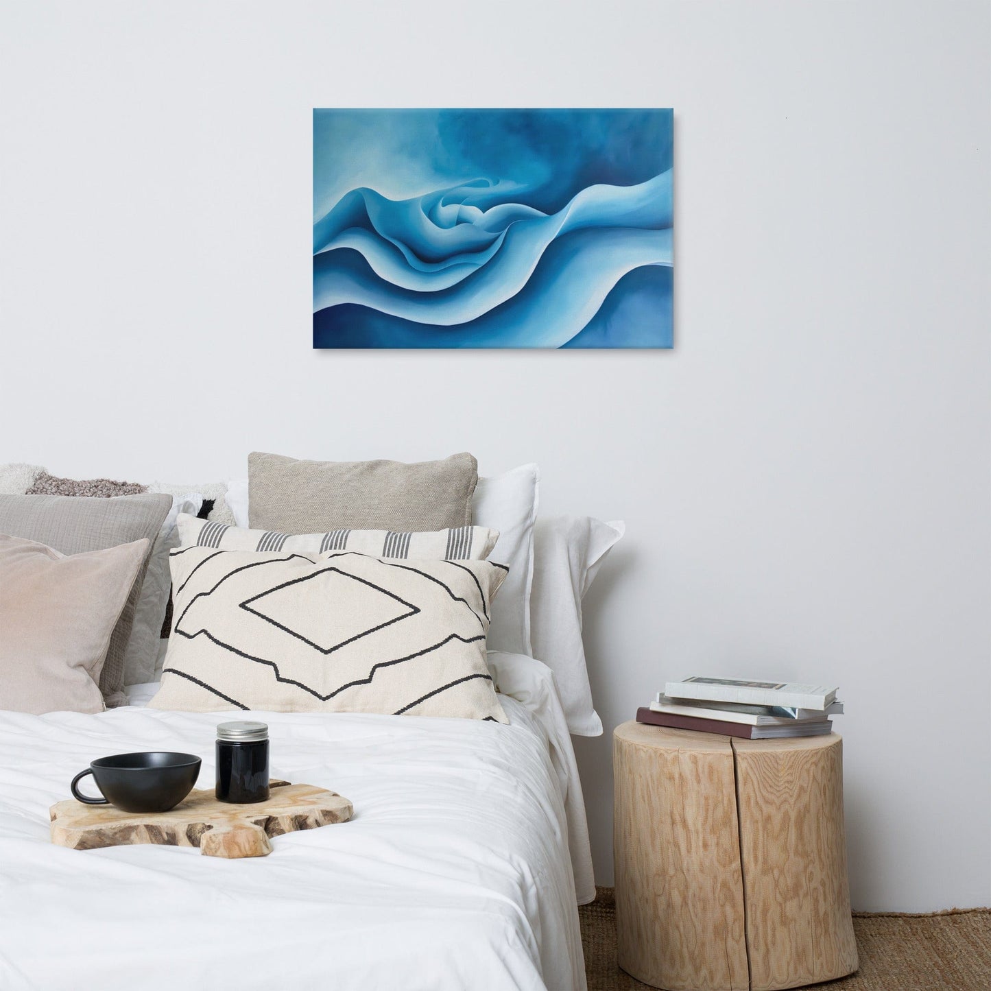 Tableau Abstrait Bleu - Oasis de Tranquillité  Art Virtuoso