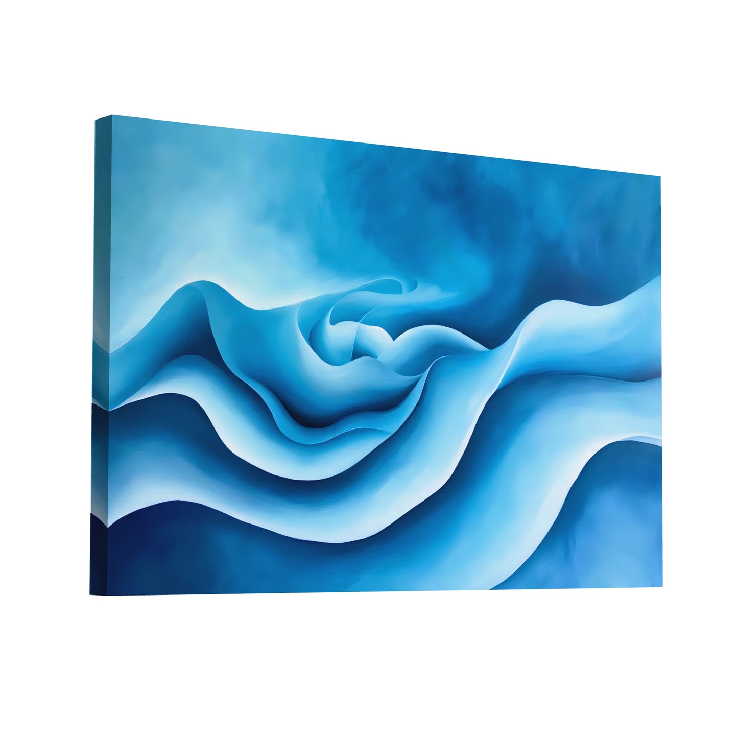 Product Hero 3D WebP Tableau Abstrait Bleu - Oasis de Tranquillité - Art Virtuoso