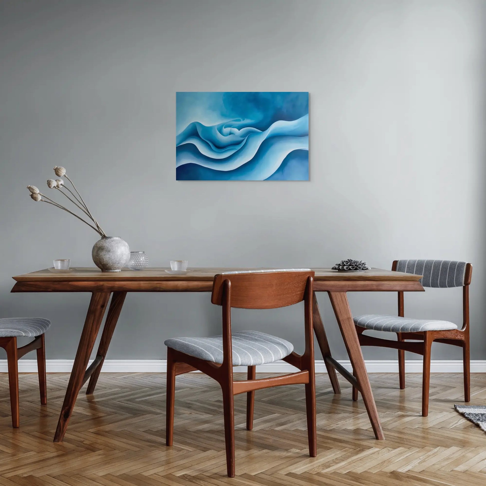 Tableau Abstrait Bleu - Oasis de Tranquillité  Art Virtuoso