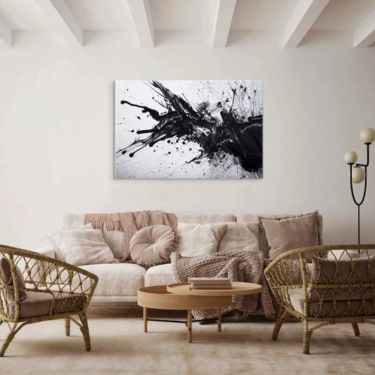Tableau Abstrait Encre de Chine - Sublime Abstraction Art Virtuoso