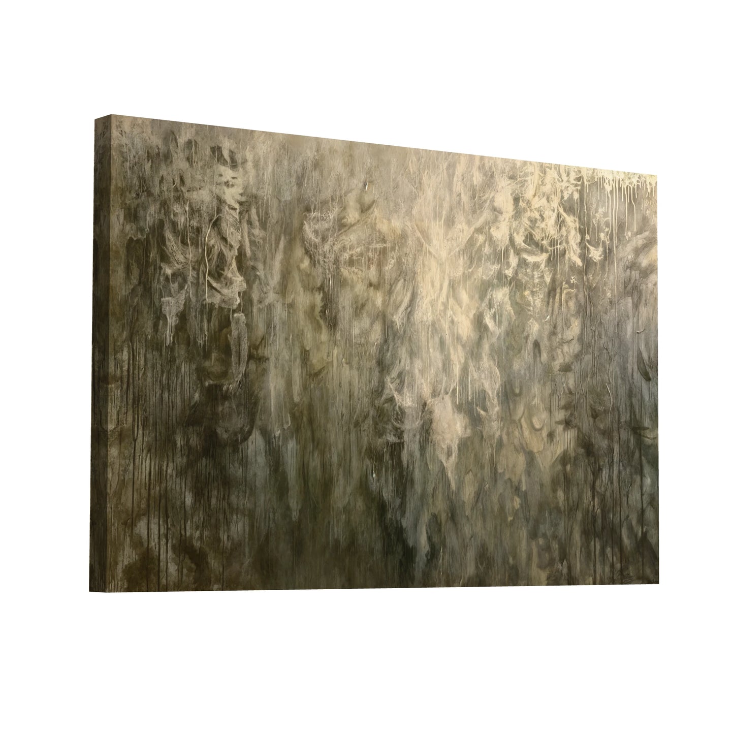 Product Hero 3D WebP Tableau Abstrait Kaki - Art Virtuoso