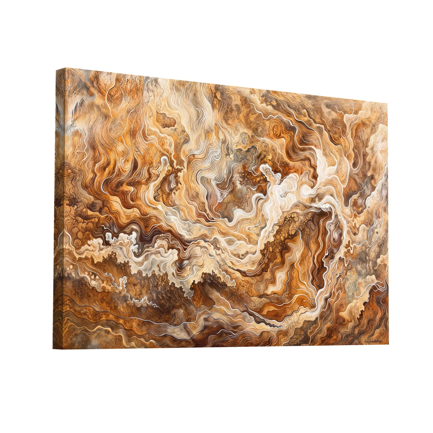 Product Hero 3D WebP Tableau Abstrait Marron - Élégance Tellurique - Art Virtuoso