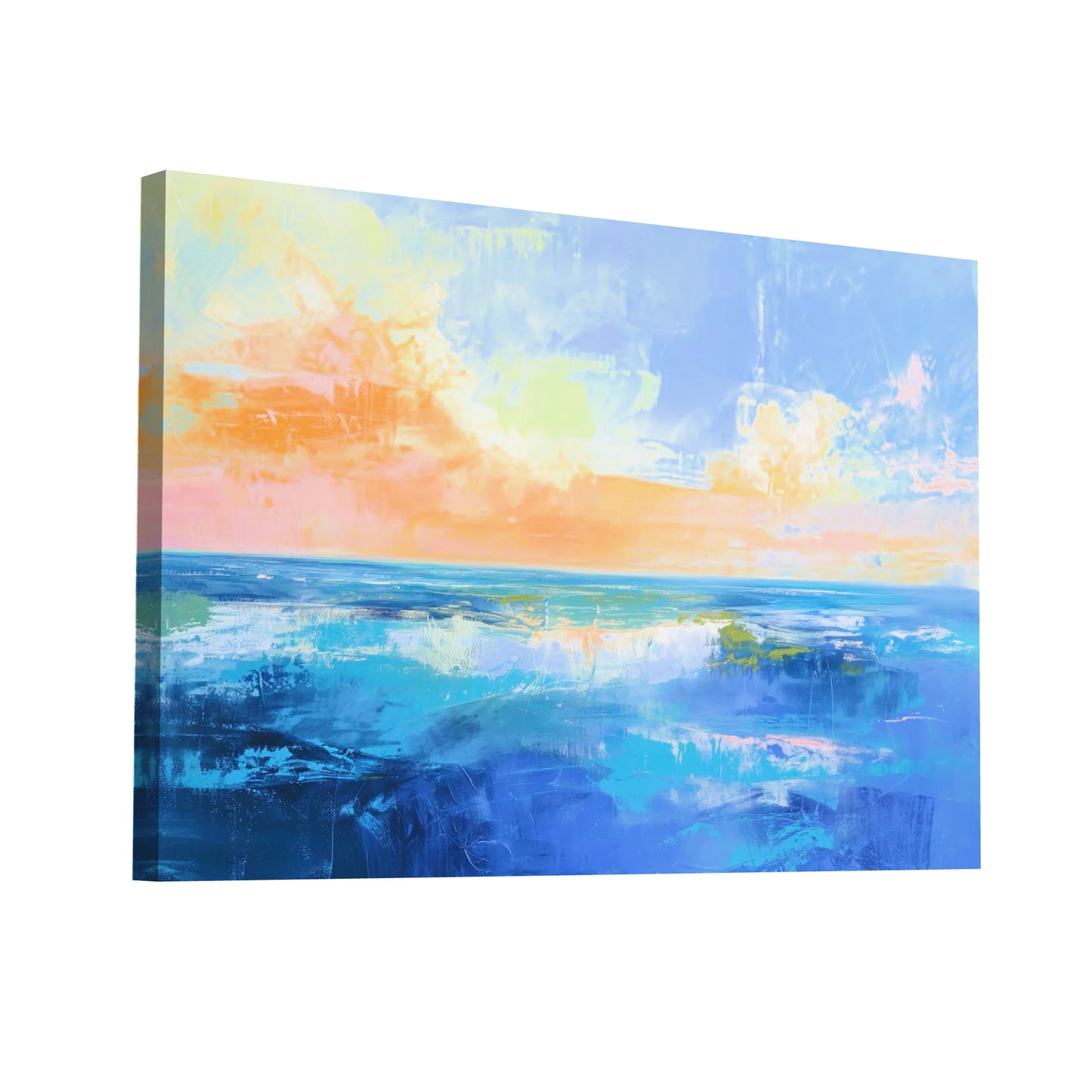 Product Hero 3D WebP Tableau Abstrait - Mer sous Ciel ensoleillé - Art Virtuoso