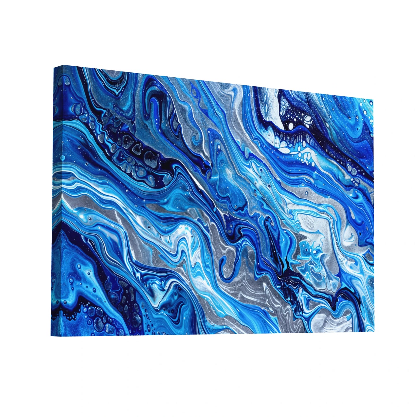 Product Hero 3D WebP Tableau Abstrait - Nuances de Bleu - Art Virtuoso