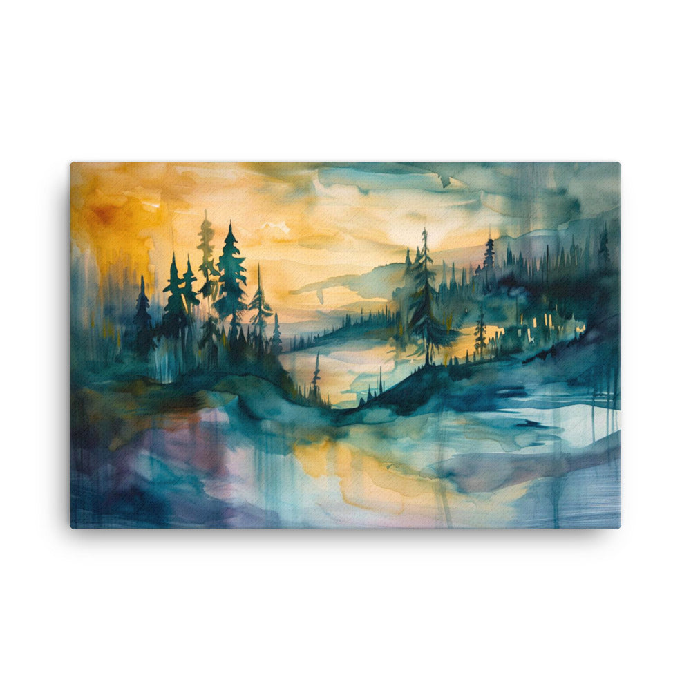 Tableau Abstrait Paysage - Harmonie Crépusculaire Art Virtuoso XL