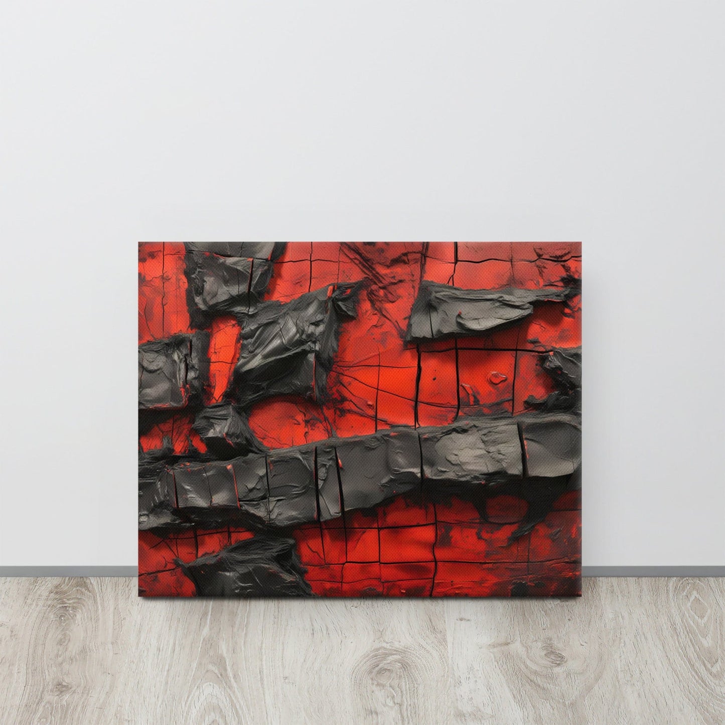 Tableau Abstrait Rouge et Noir - Passion Incandescente Affiches, reproductions et œuvres graphiques Art Virtuoso