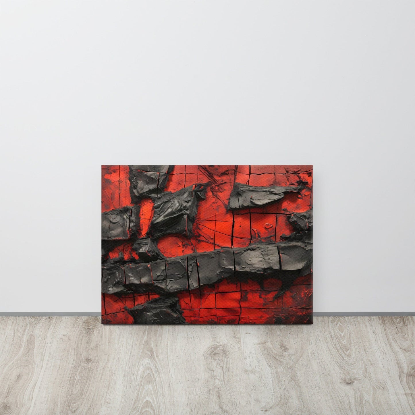 Tableau Abstrait Rouge et Noir - Passion Incandescente Affiches, reproductions et œuvres graphiques Art Virtuoso