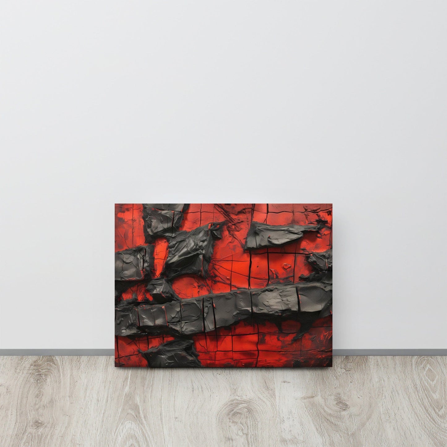 Tableau Abstrait Rouge et Noir - Passion Incandescente Affiches, reproductions et œuvres graphiques Art Virtuoso