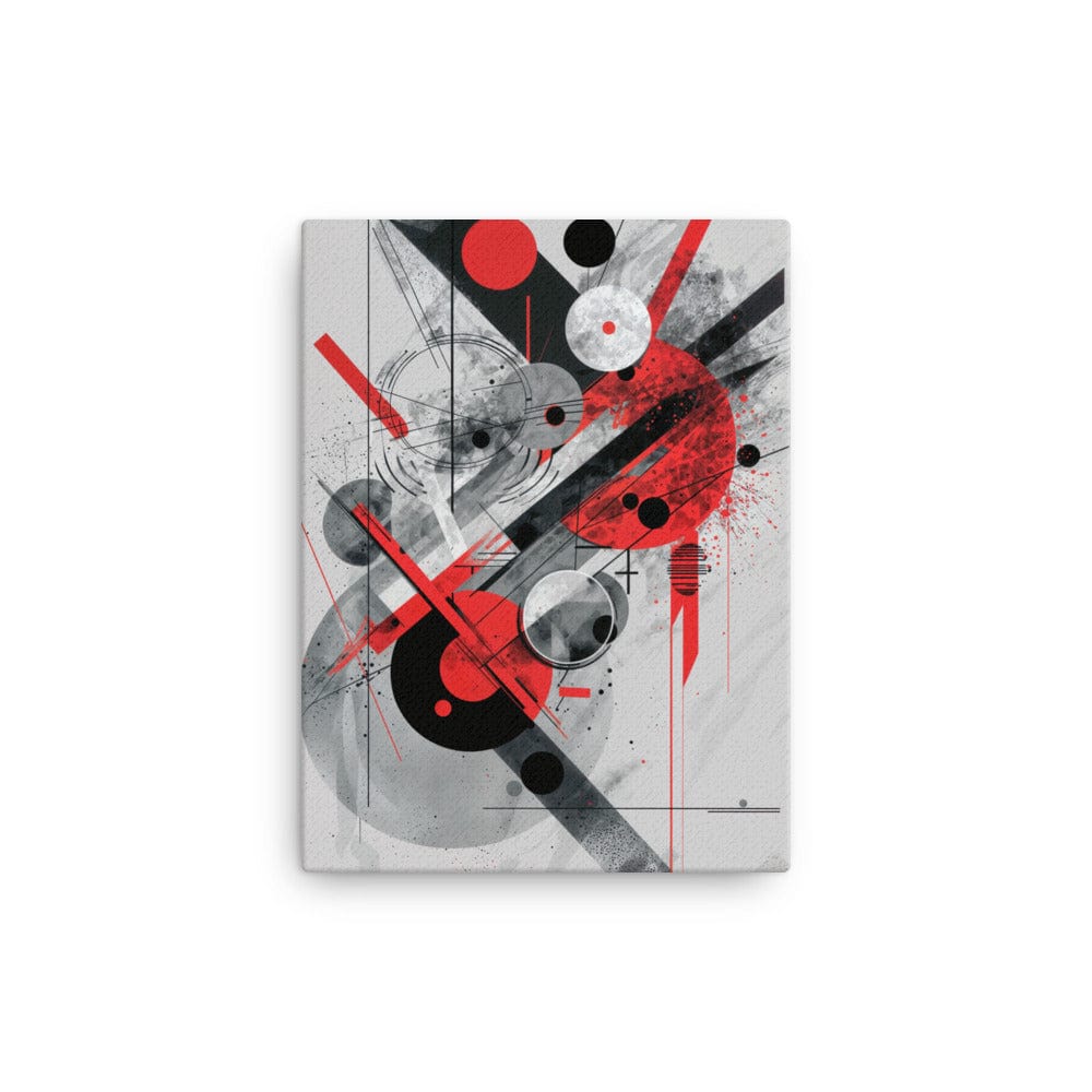 Tableau Abstrait Rouge, Noir et Gris Dynamique Art Virtuoso S