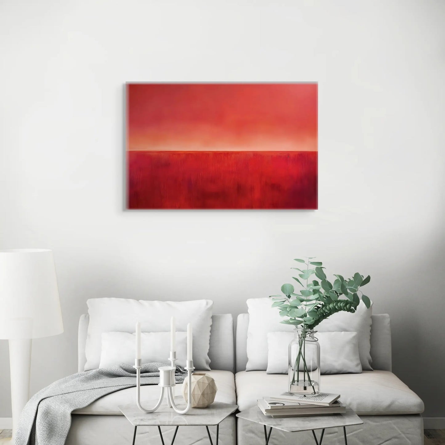 Tableau Abstrait Rouge - Passion Lointaine Art Virtuoso