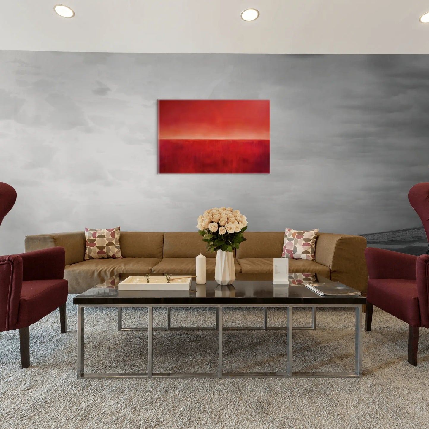Tableau Abstrait Rouge - Passion Lointaine Art Virtuoso