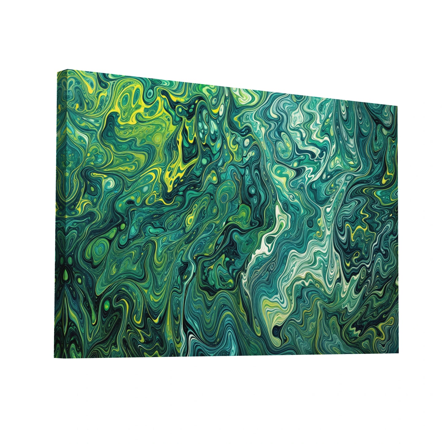 Product Hero 3D WebP Tableau Abstrait Vert et Bleu Contemporain - Art Virtuoso