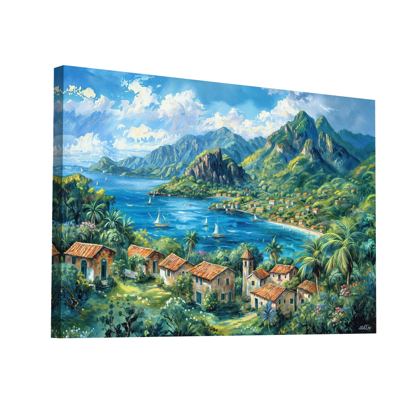 Product Hero 3D WebP Tableau Antillais - Évasion Tropicale - Art Virtuoso