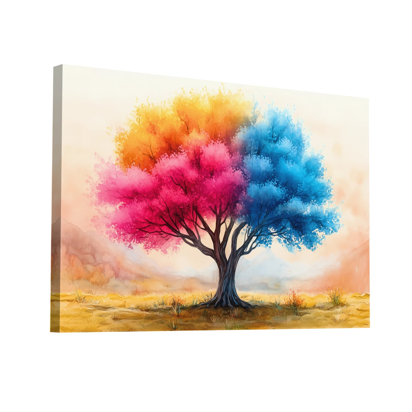 Product Hero 3D WebP Tableau Arbre 4 Saisons – Éveil des Couleurs - Art Virtuoso