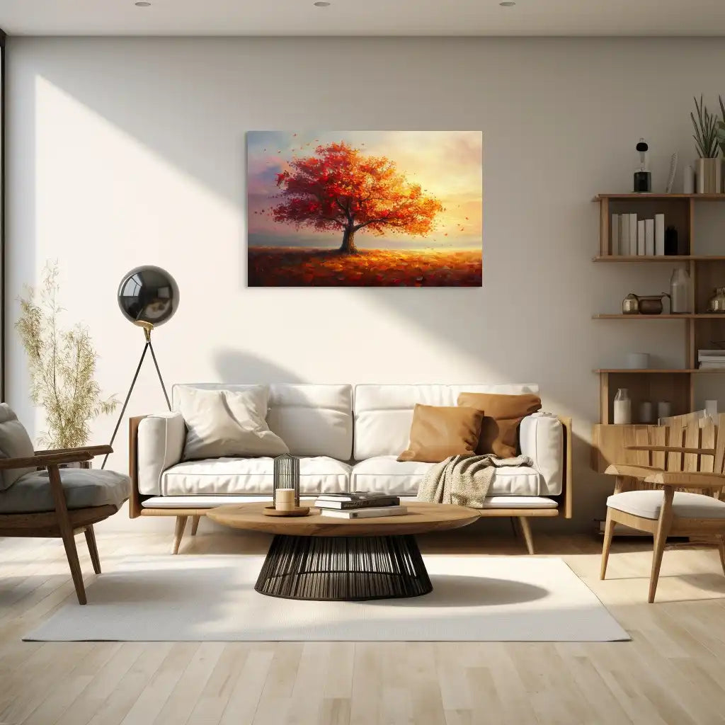 Tableau Arbre - Automne Rougeoyant Affiches, reproductions et œuvres graphiques Art Virtuoso