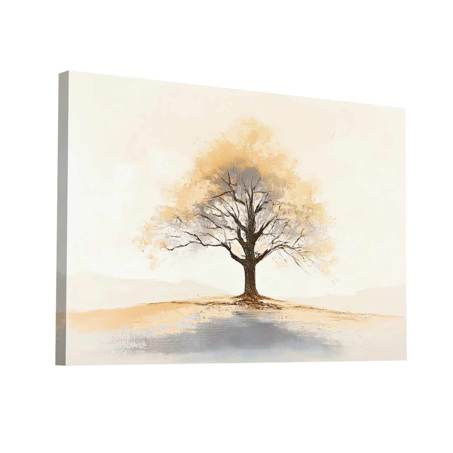 Product Hero 3D WebP Tableau Arbre Beige - Gardien de l'Horizon - Art Virtuoso