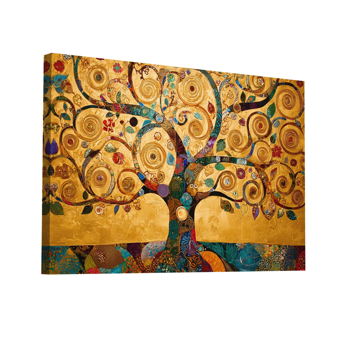 Product Hero 3D WebP Tableau Arbre de Vie – Spirales d’Or et Songes - Art Virtuoso