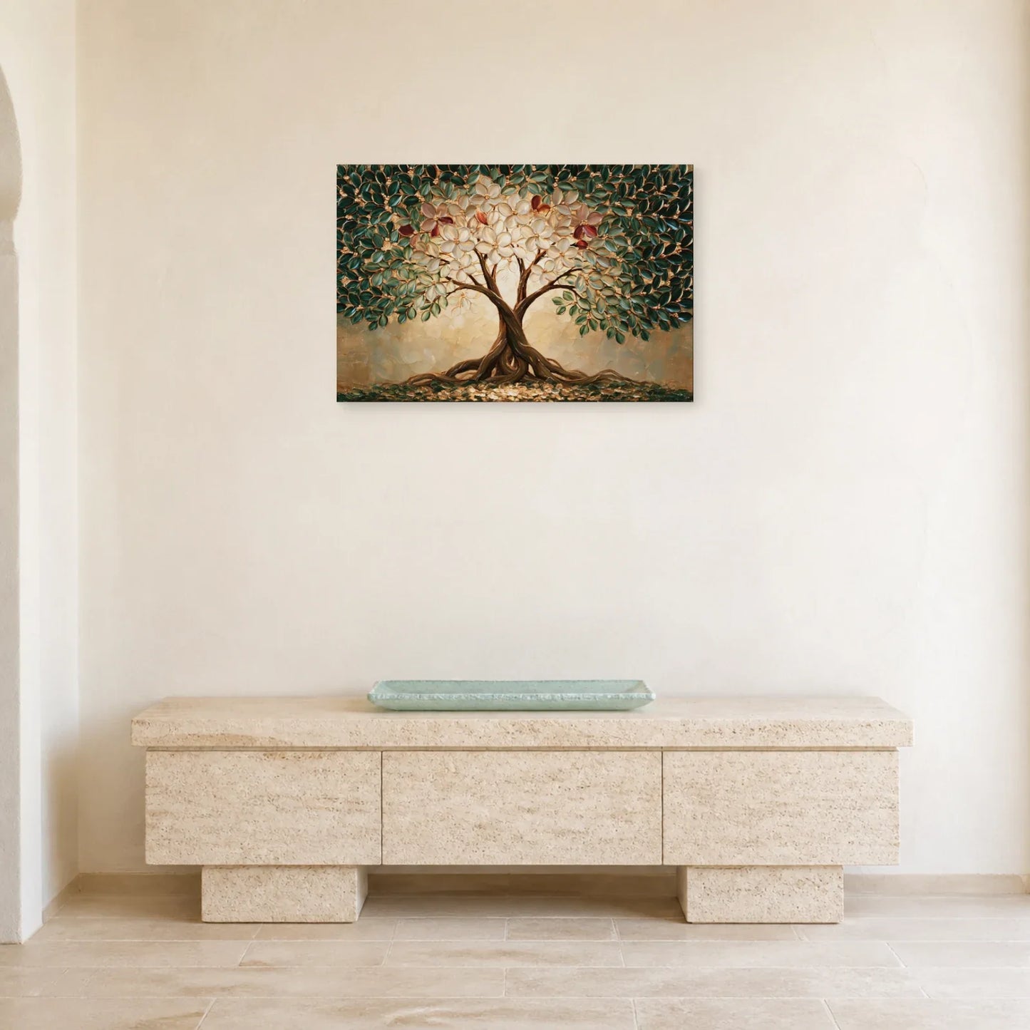 Tableau Arbre de Vie Mariage présenté dans une entrée - Art Virtuoso