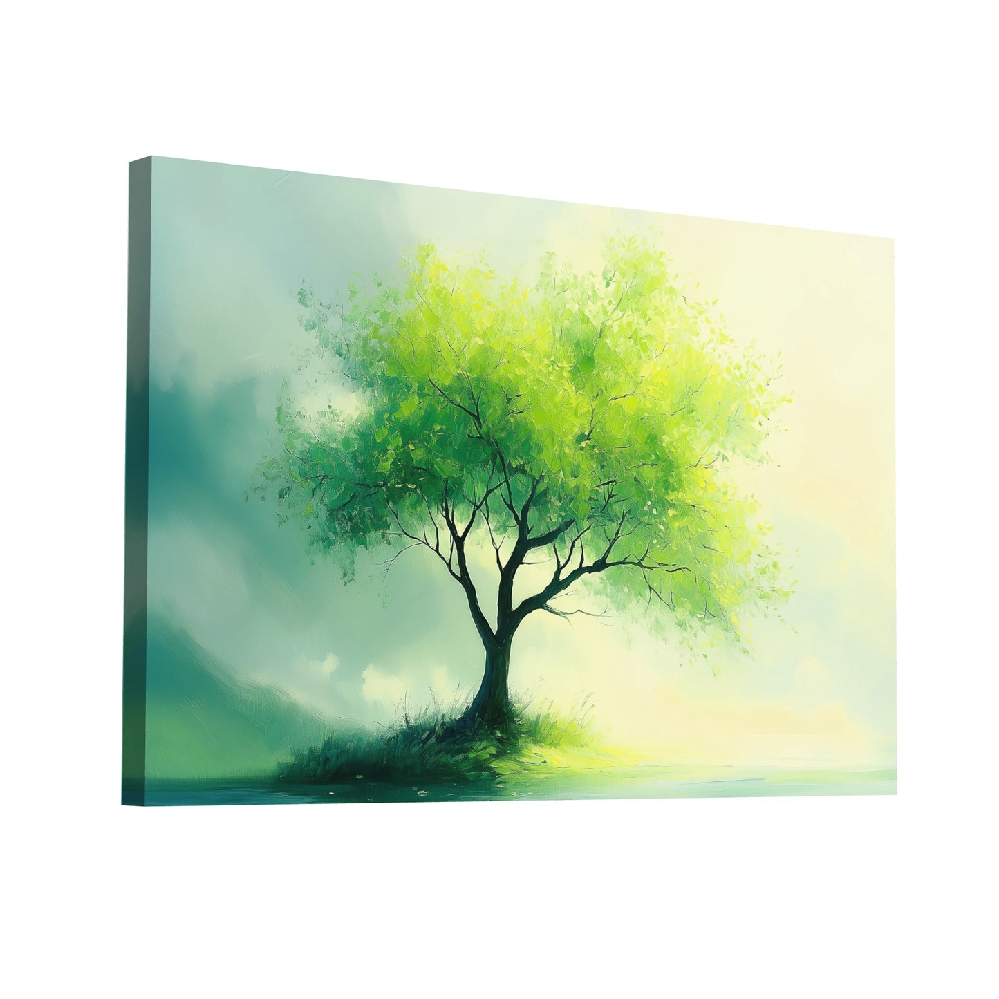Product Hero 3D WebP Tableau Arbre Vert - Murmures de Mai - Art Virtuoso