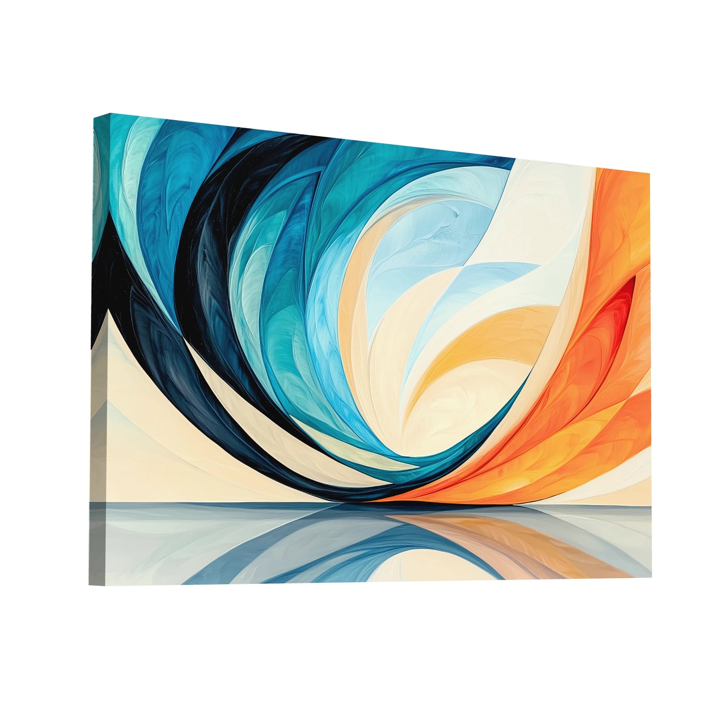 Product Hero 3D WebP Tableau Art Deco Coloré - Vague Céleste - Art Virtuoso