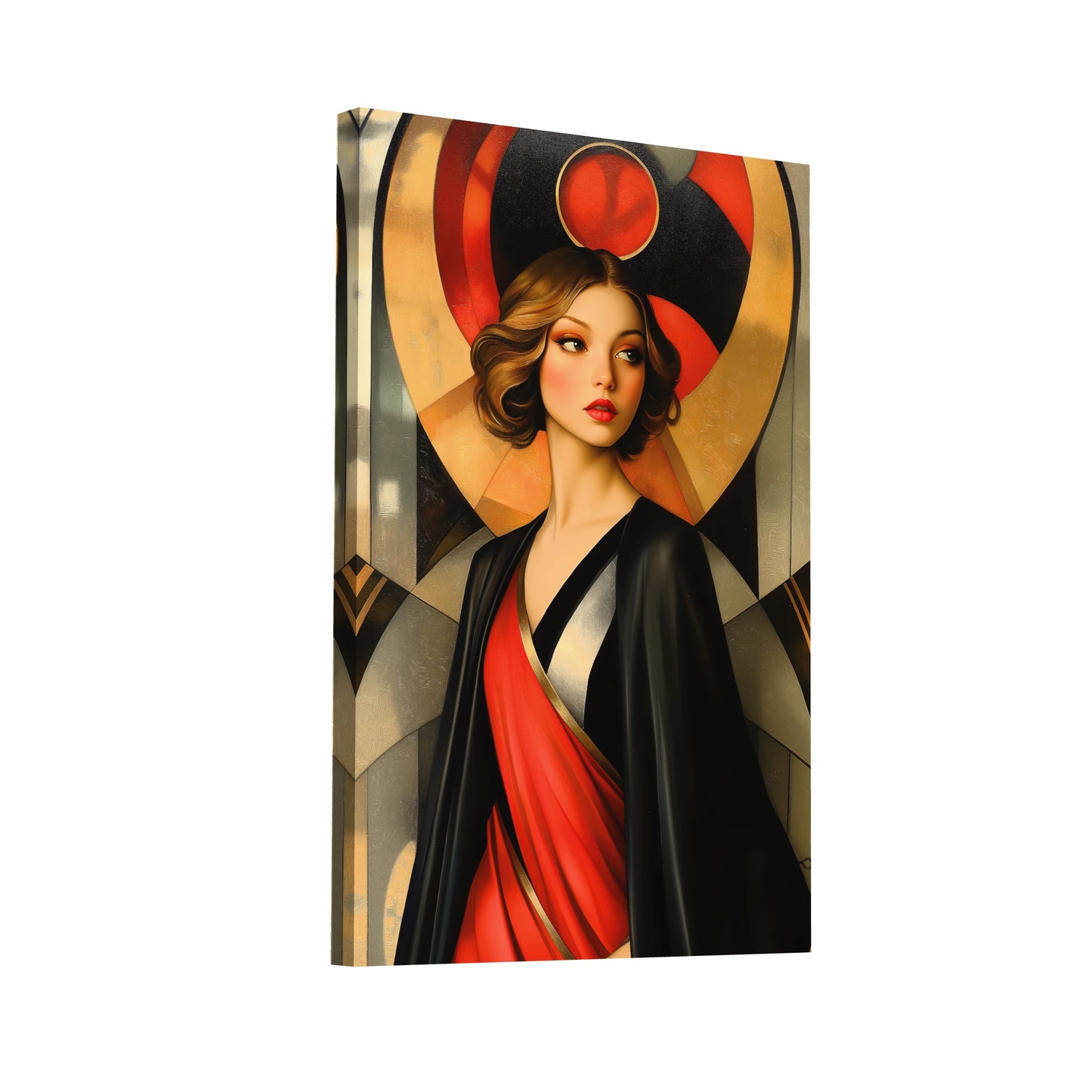 Product Hero 3D WebP Tableau Art Deco - Femme Fatale - Art Virtuoso