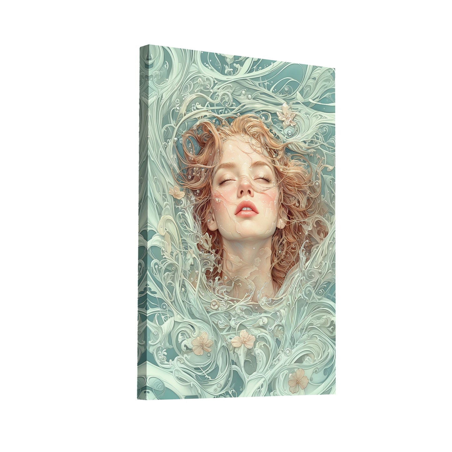 Product Hero 3D WebP Tableau Art Nouveau - Dans les Flots - Art Virtuoso