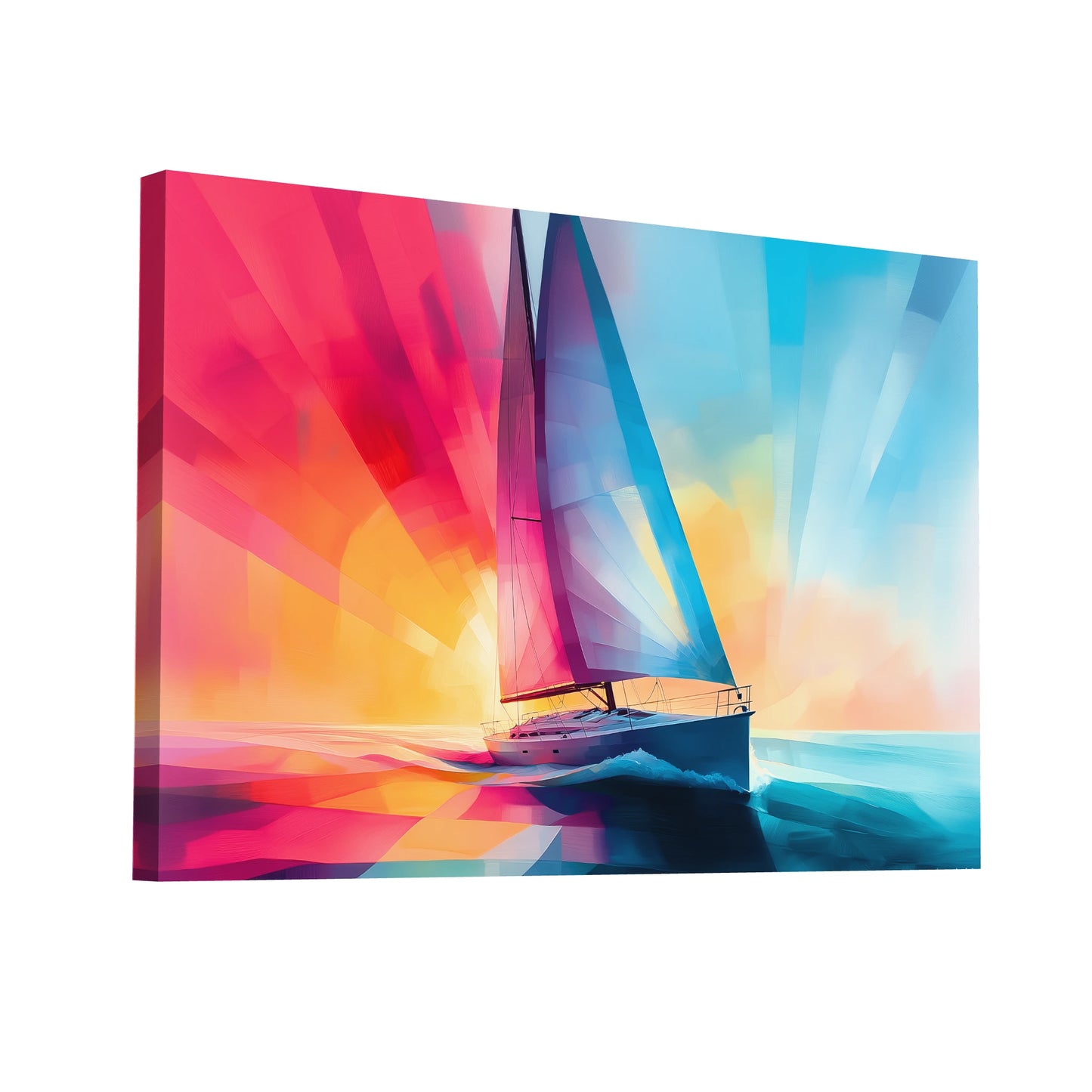Product Hero 3D WebP Tableau Bateau Moderne : Prisme Océanique - Art Virtuoso