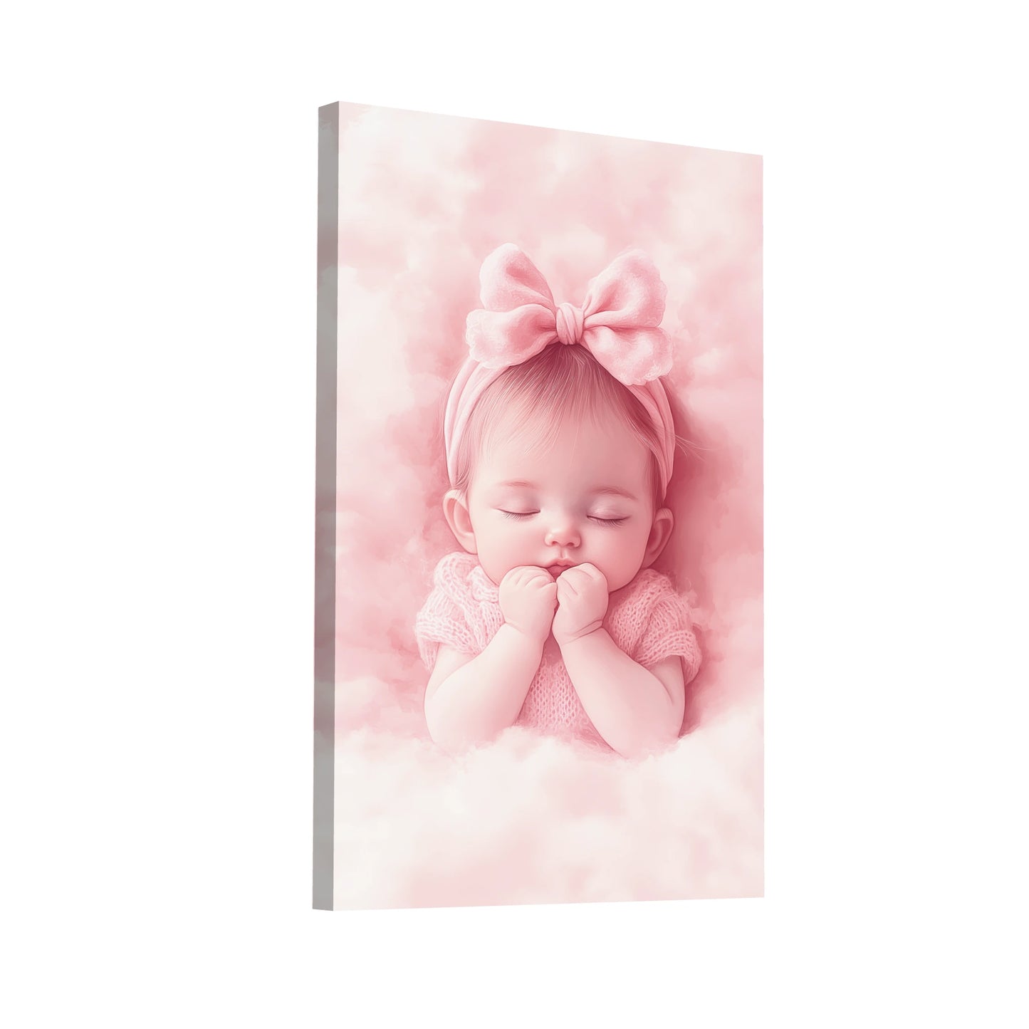 Product Hero 3D WebP Tableau Bébé Rose - Doux Rêves - Art Virtuoso