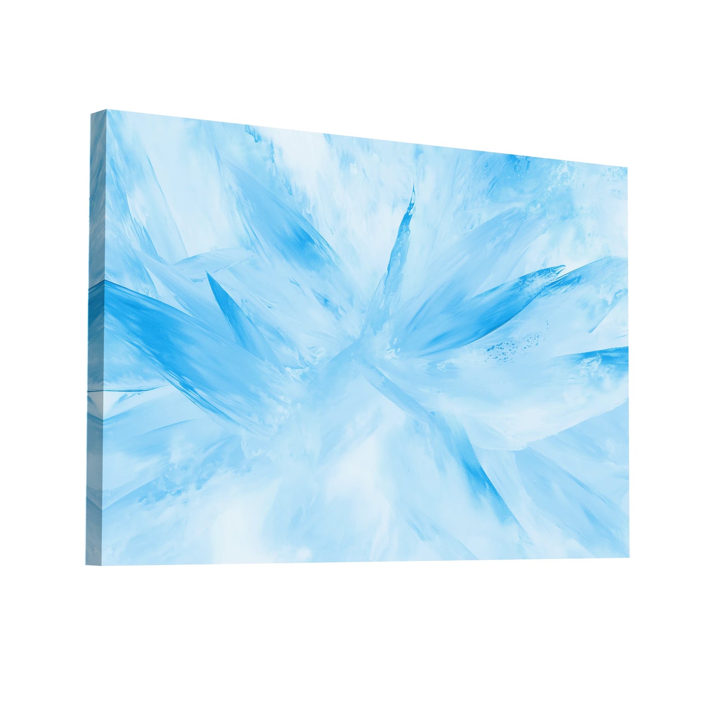 Product Hero 3D WebP Tableau Bleu Pastel - Éclats de Glace - Art Virtuoso