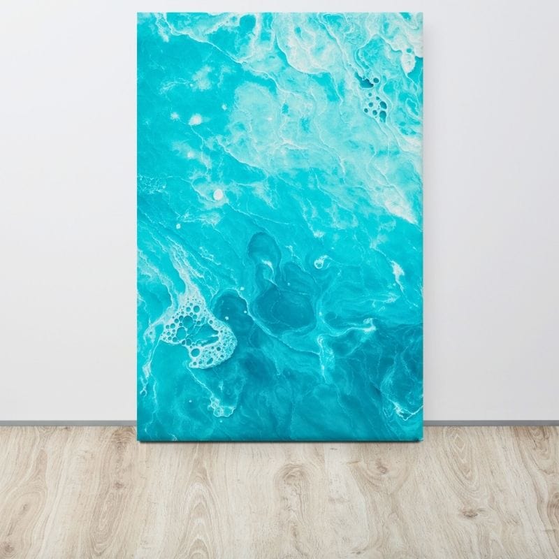 Tableau Bleu Turquoise Abstrait Art Virtuoso