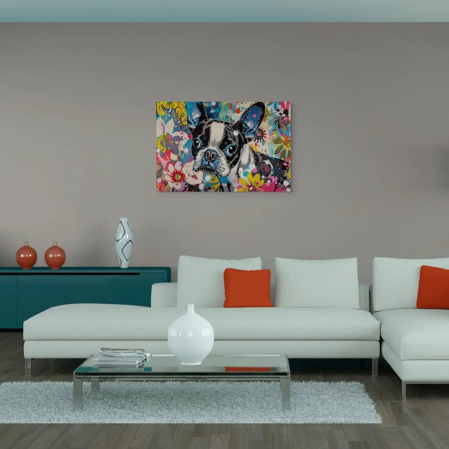 Tableau Bouledogue - Pop Art Superflat Art Virtuoso