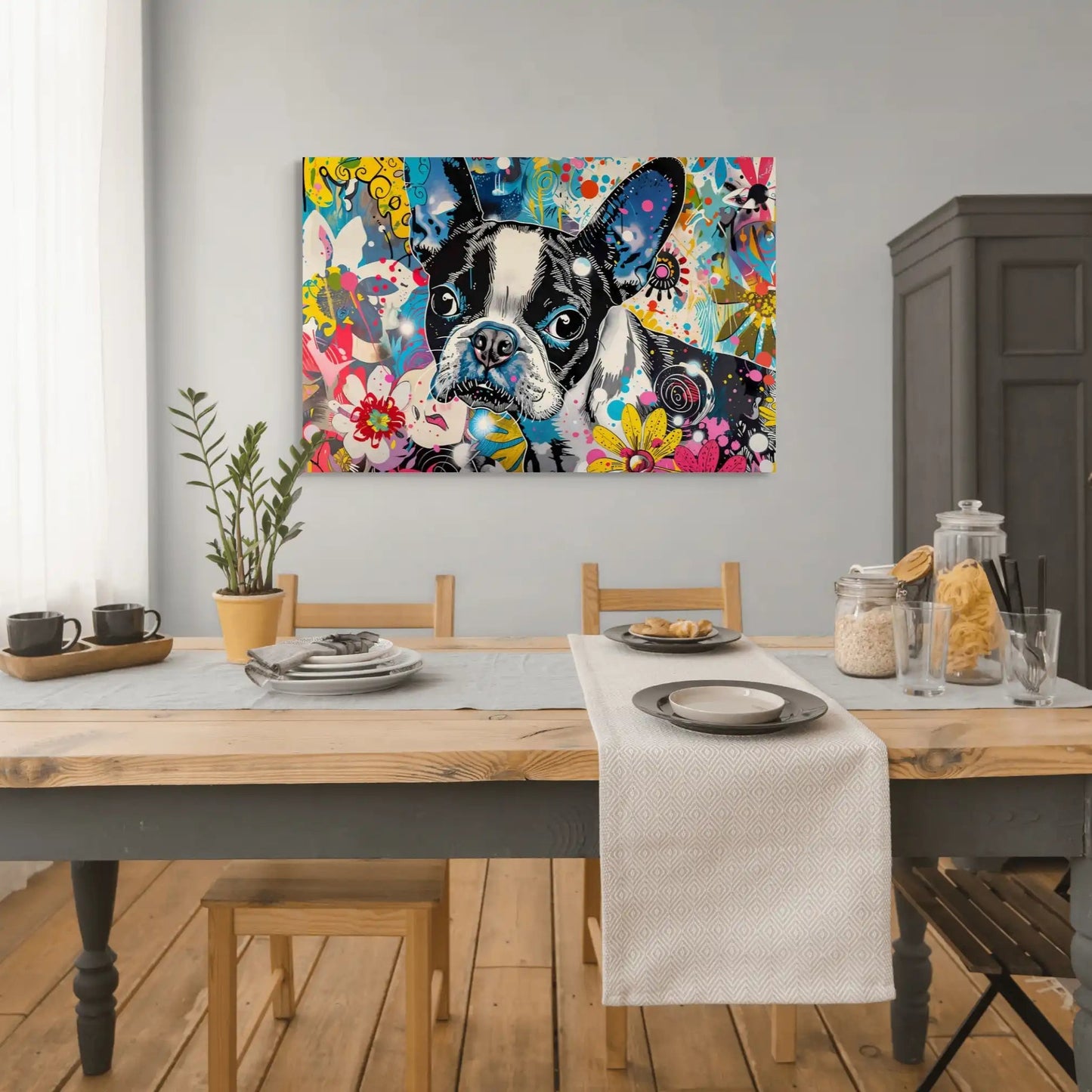 Tableau Bouledogue - Pop Art Superflat Art Virtuoso