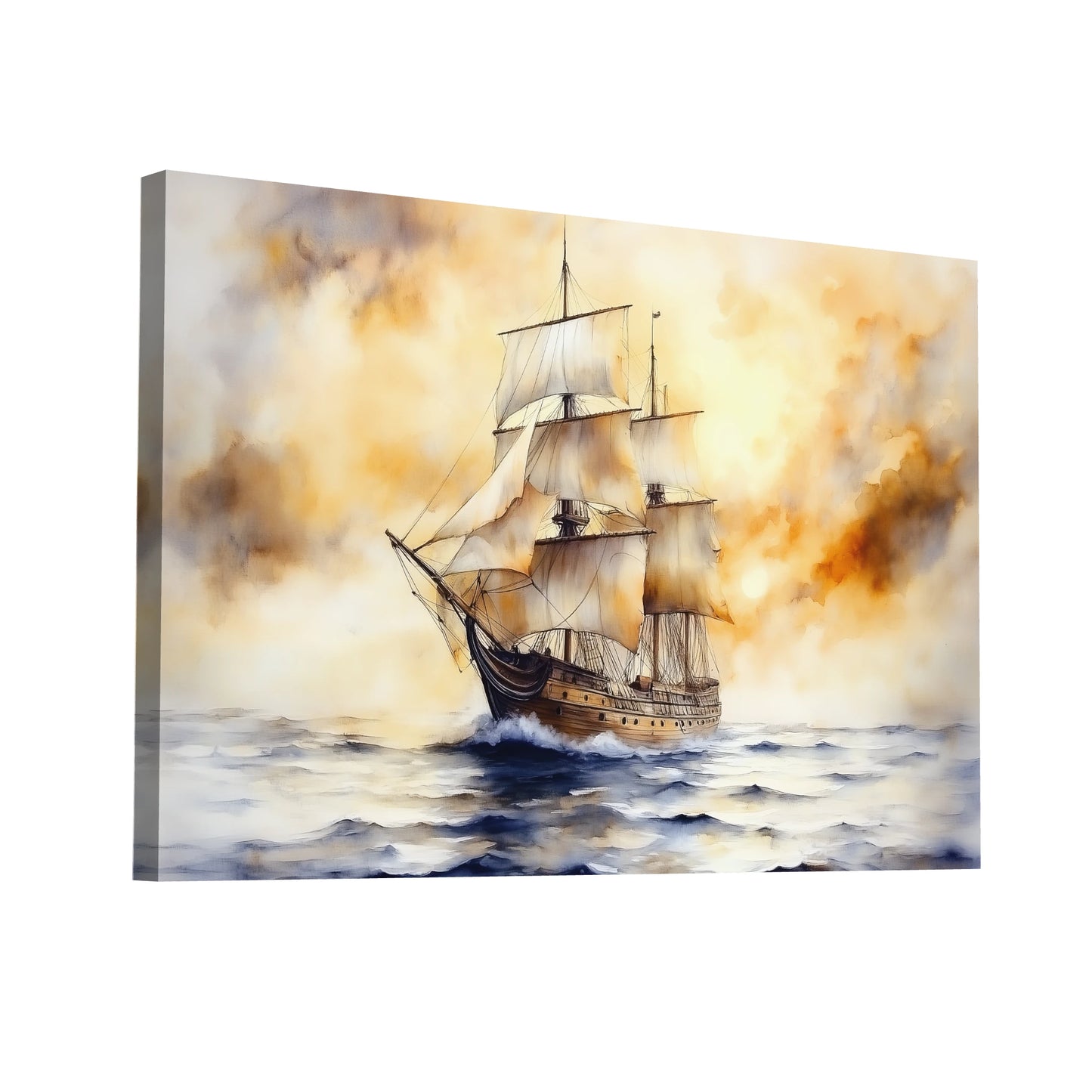 Product Hero 3D WebP Tableau - Caravelle dans la Brume - Art Virtuoso