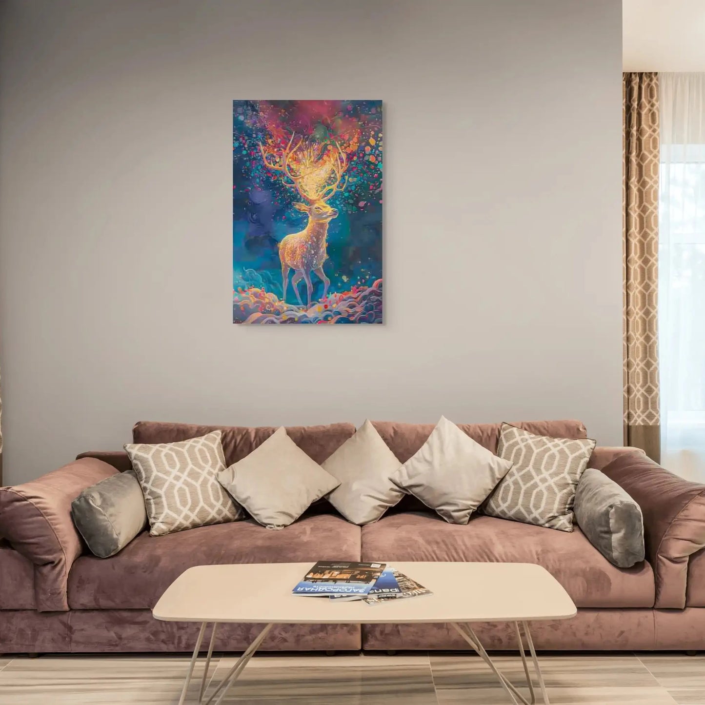 Tableau Cerf Coloré Abstrait Art Virtuoso